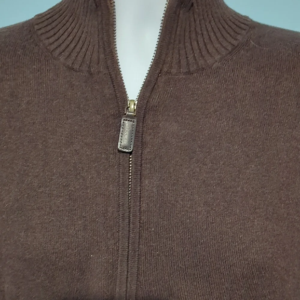 Daniel Cremieux Dark Brown Zip-Up Sweater
